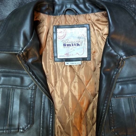 Whispering Smith (Faux) Leather Jacket Size (M) - Picture 2 of 5